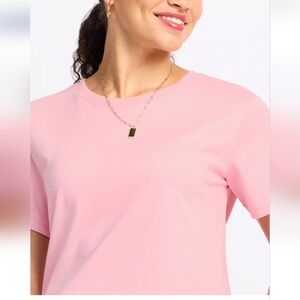 Pink Boxy Crew Neck Tee